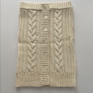 Y2K women’s Small strapless wool blend button front cream cable knit sweater